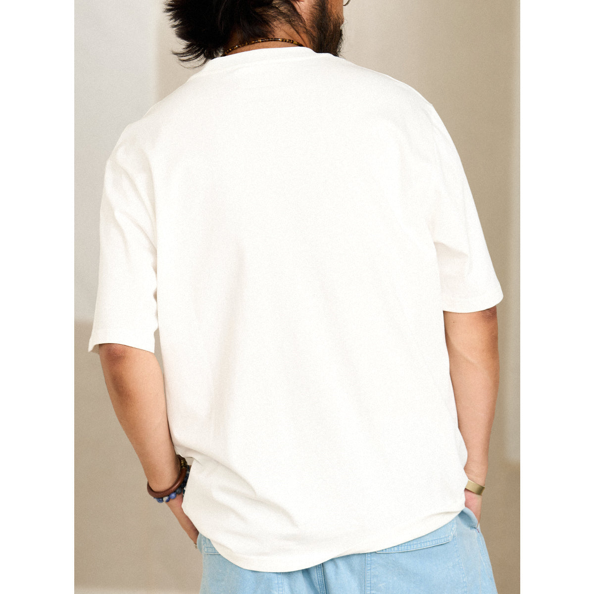Cat Pocket Ukiyo-e Print Cotton T-Shirt