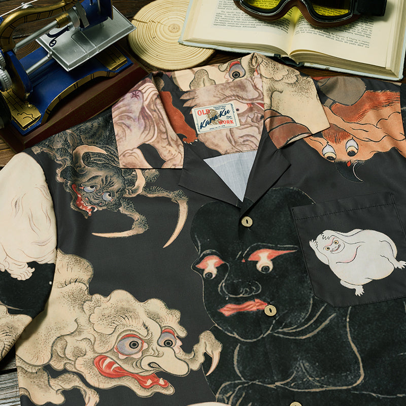 Edo Period Illustrated Guide To Monsters Ukiyo-E Aloha Shirt