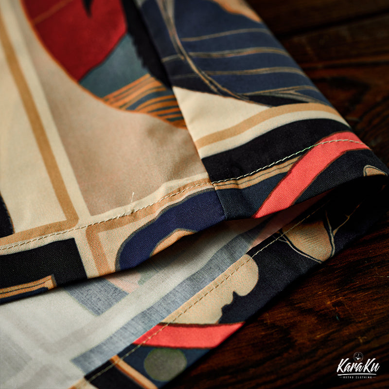 Meiji Era Cat Pattern Ukiyo-E Style Shirt