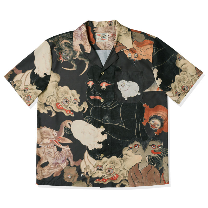 Edo Period Illustrated Guide To Monsters Ukiyo-E Aloha Shirt