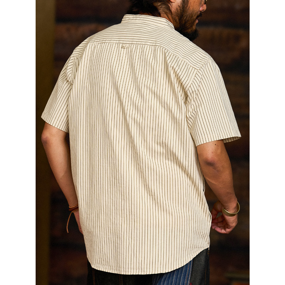 Baseball Striped Short Sleeve Shirt