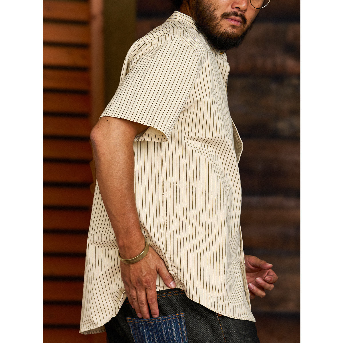 Baseball Striped Short Sleeve Shirt