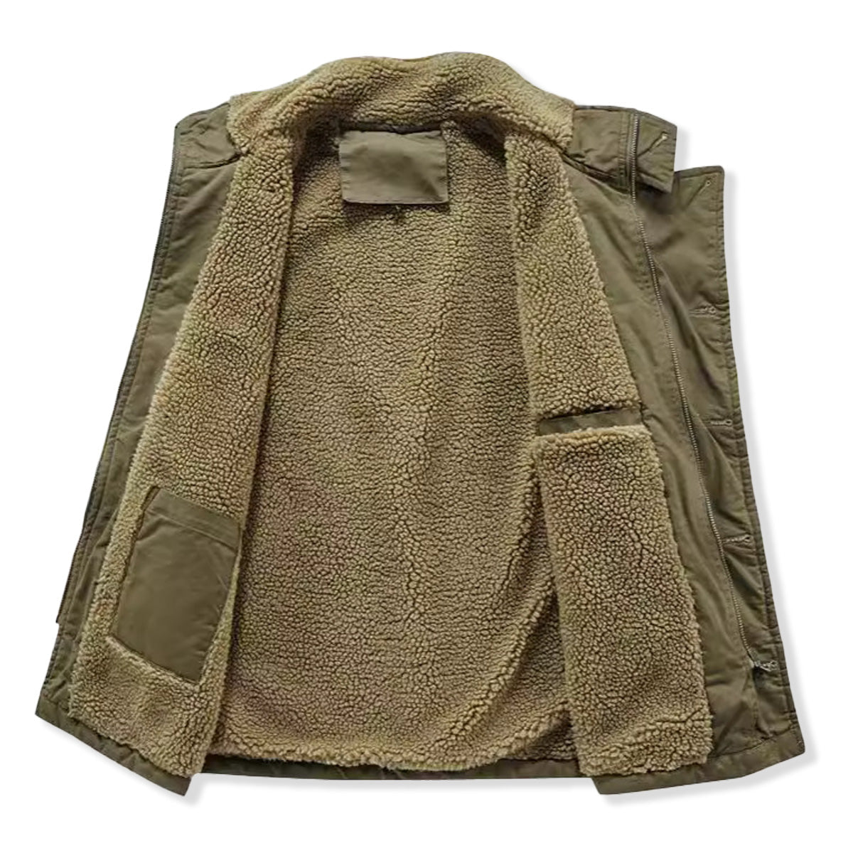 Button Fleece Lined Stand Collar Vest