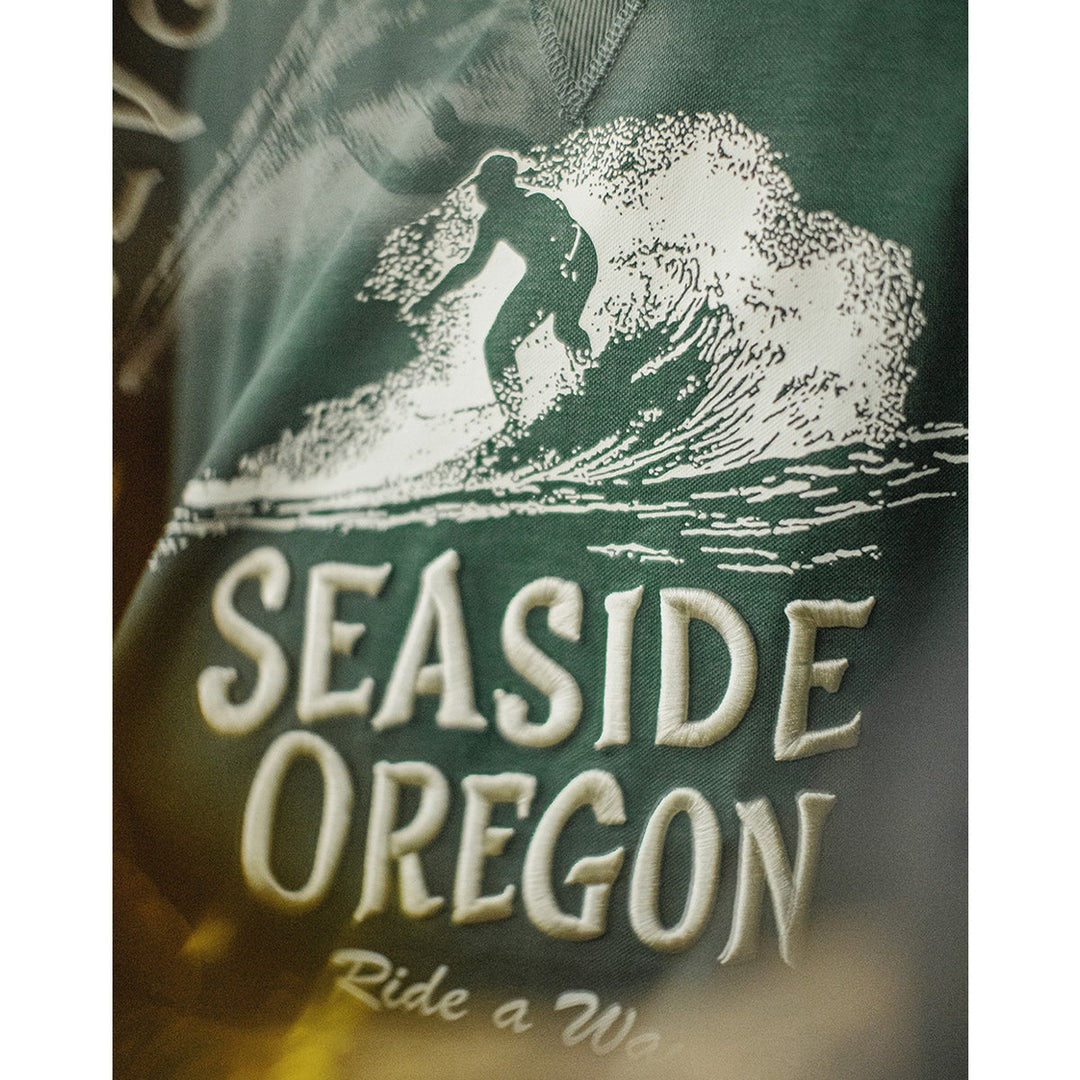 Surfer Print Chevron Gusset Embroidery Short Sleeve Tee