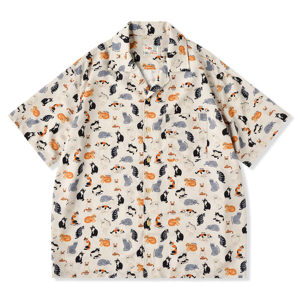 Cat Encyclopedia Print Hawaiian Shirt
