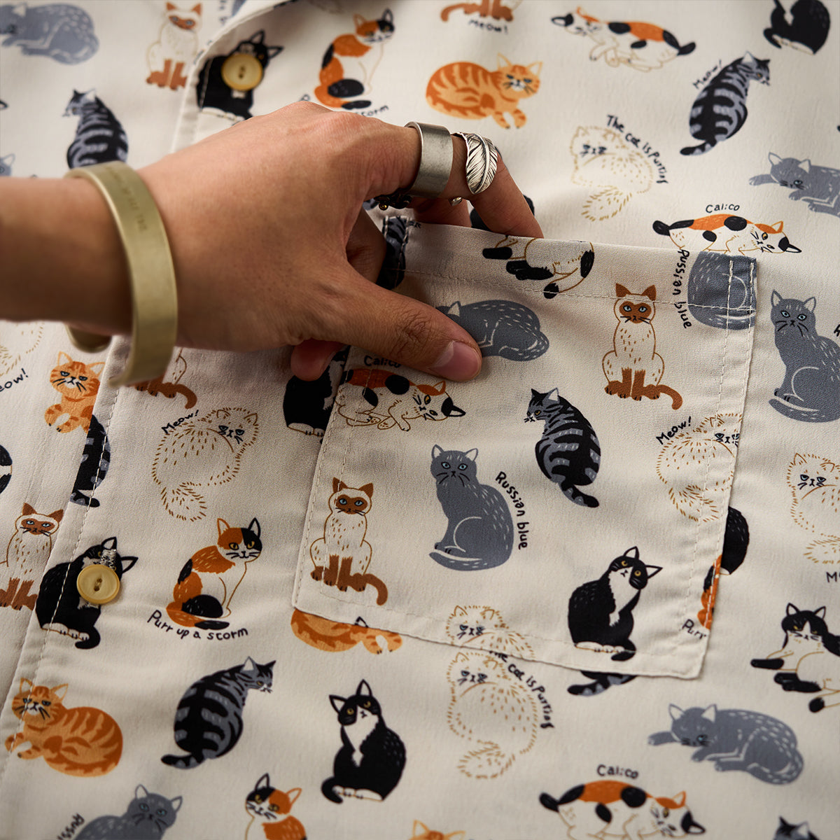 Cat Encyclopedia Print Hawaiian Shirt