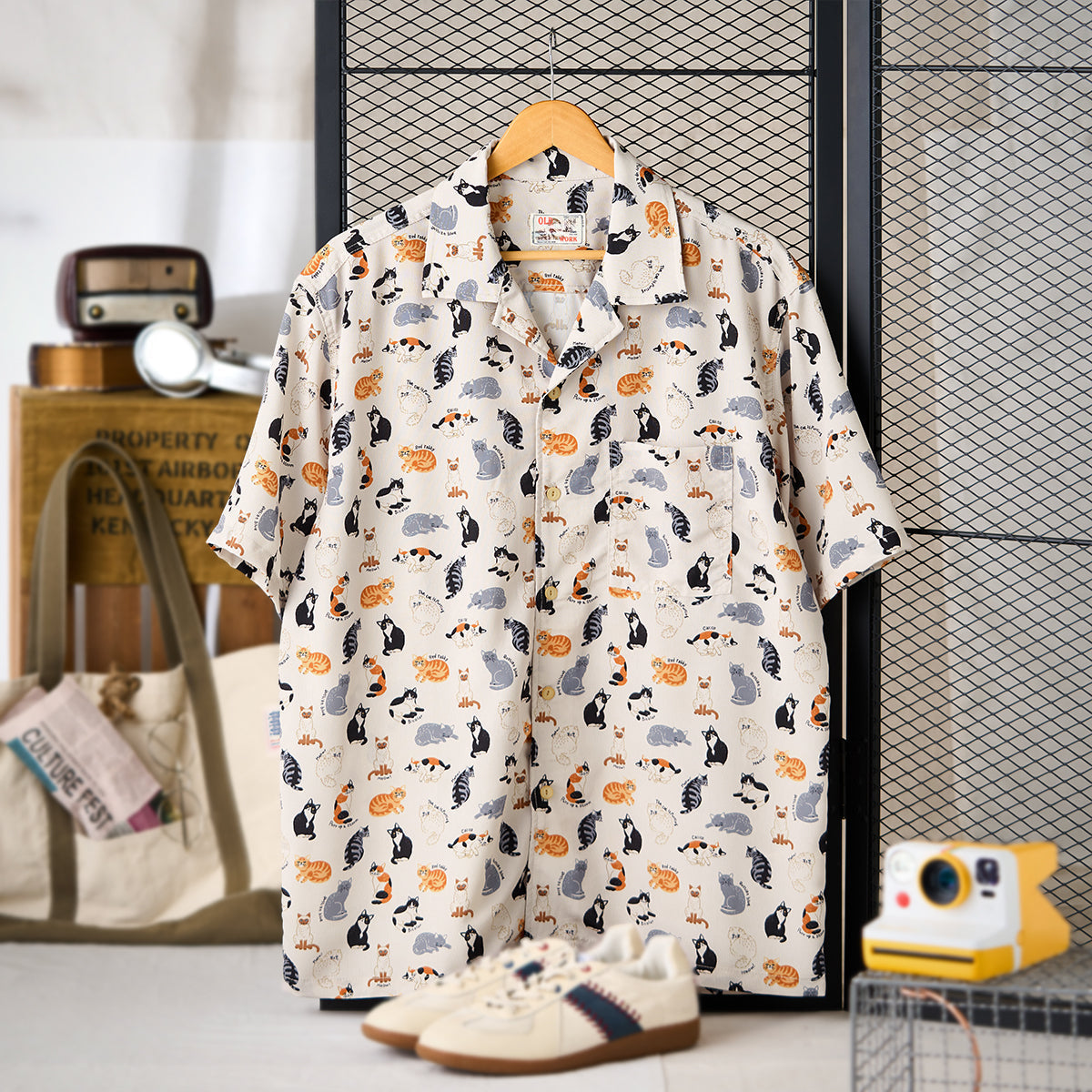 Cat Encyclopedia Print Hawaiian Shirt