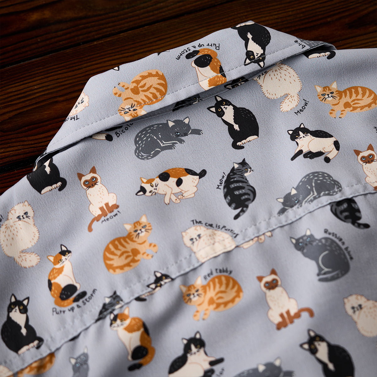 Cat Encyclopedia Hawaiian Print Shirt