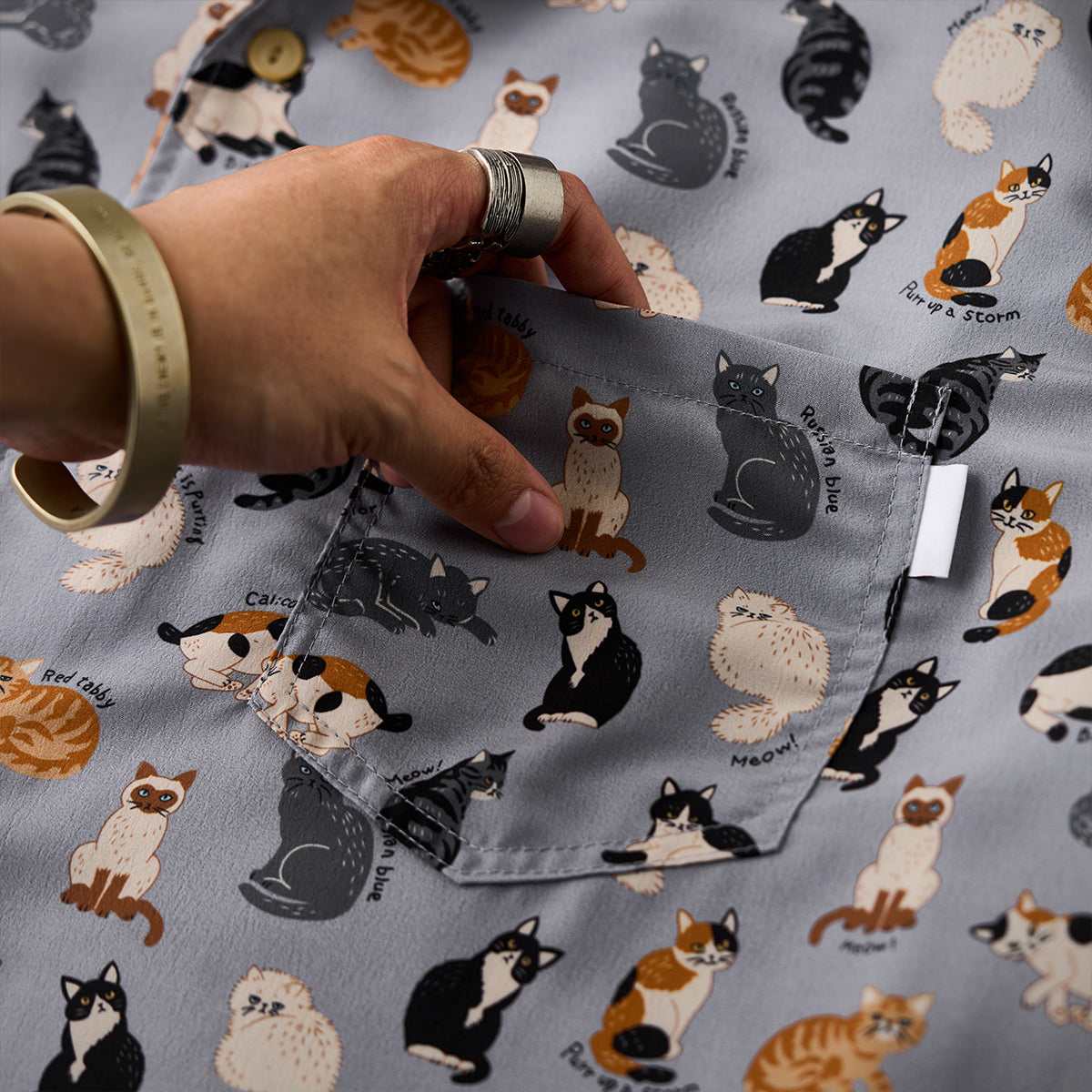 Cat Encyclopedia Hawaiian Print Shirt
