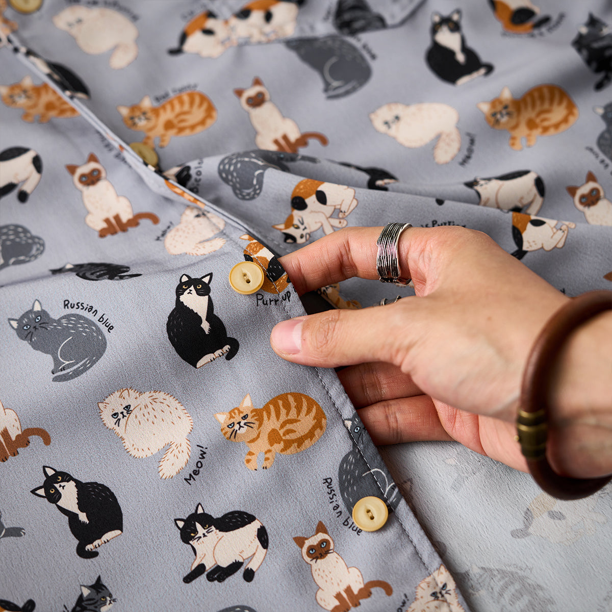 Cat Encyclopedia Hawaiian Print Shirt