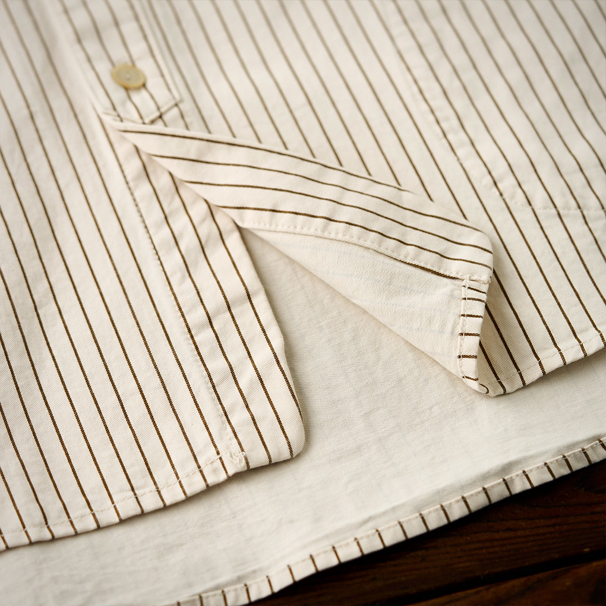 Baseball Striped Short Sleeve Shirt