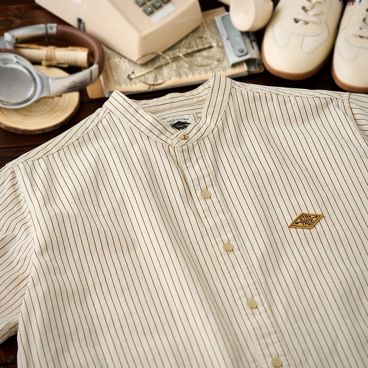 Baseball Striped Short Sleeve Shirt