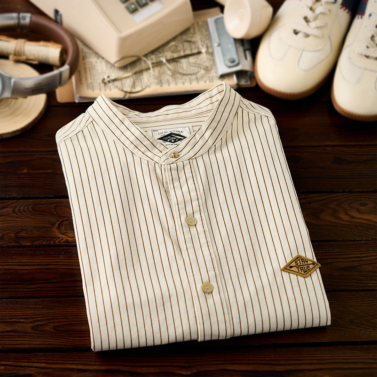 Baseball Striped Short Sleeve Shirt
