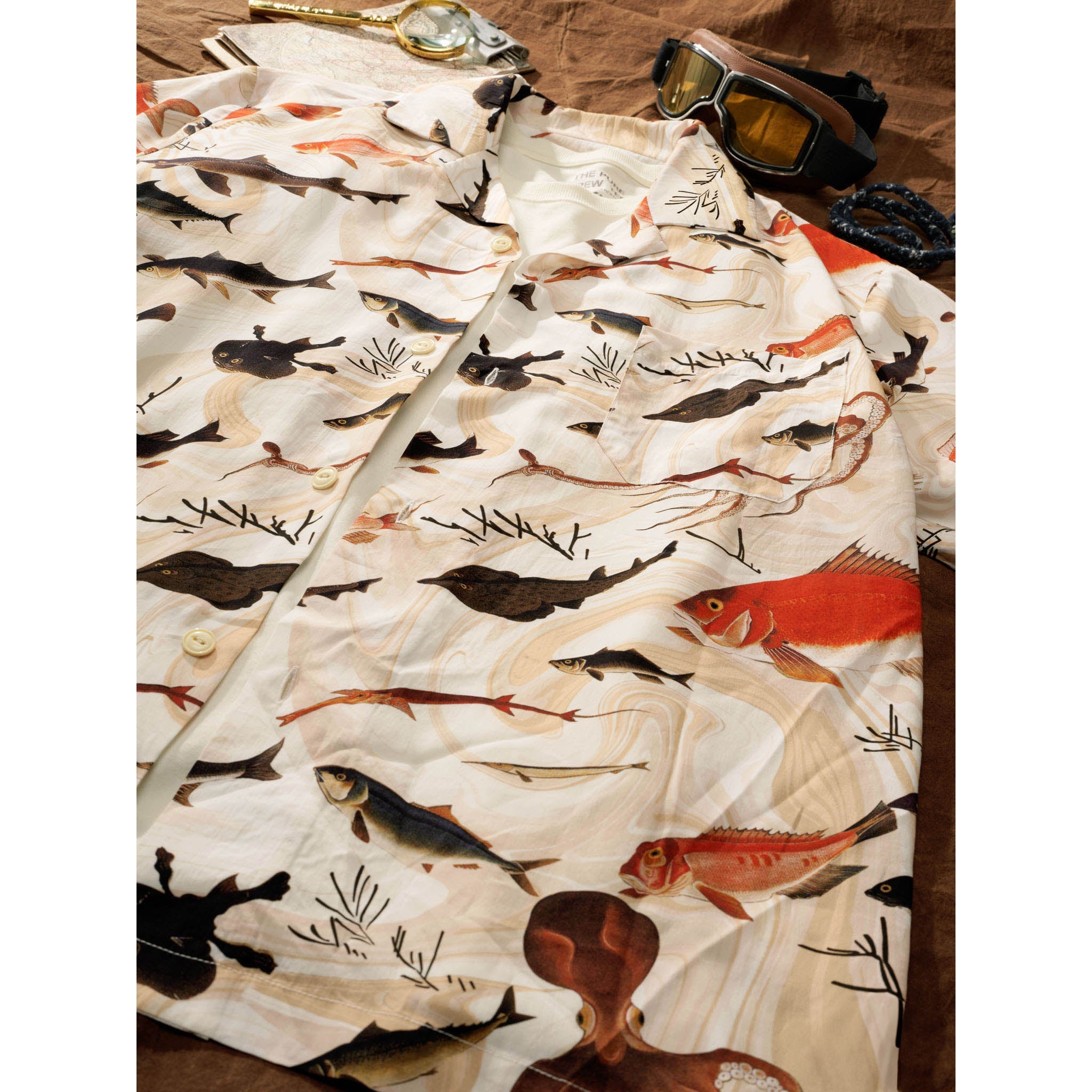 Ukiyo-E Fishes Style Aloha Shirt