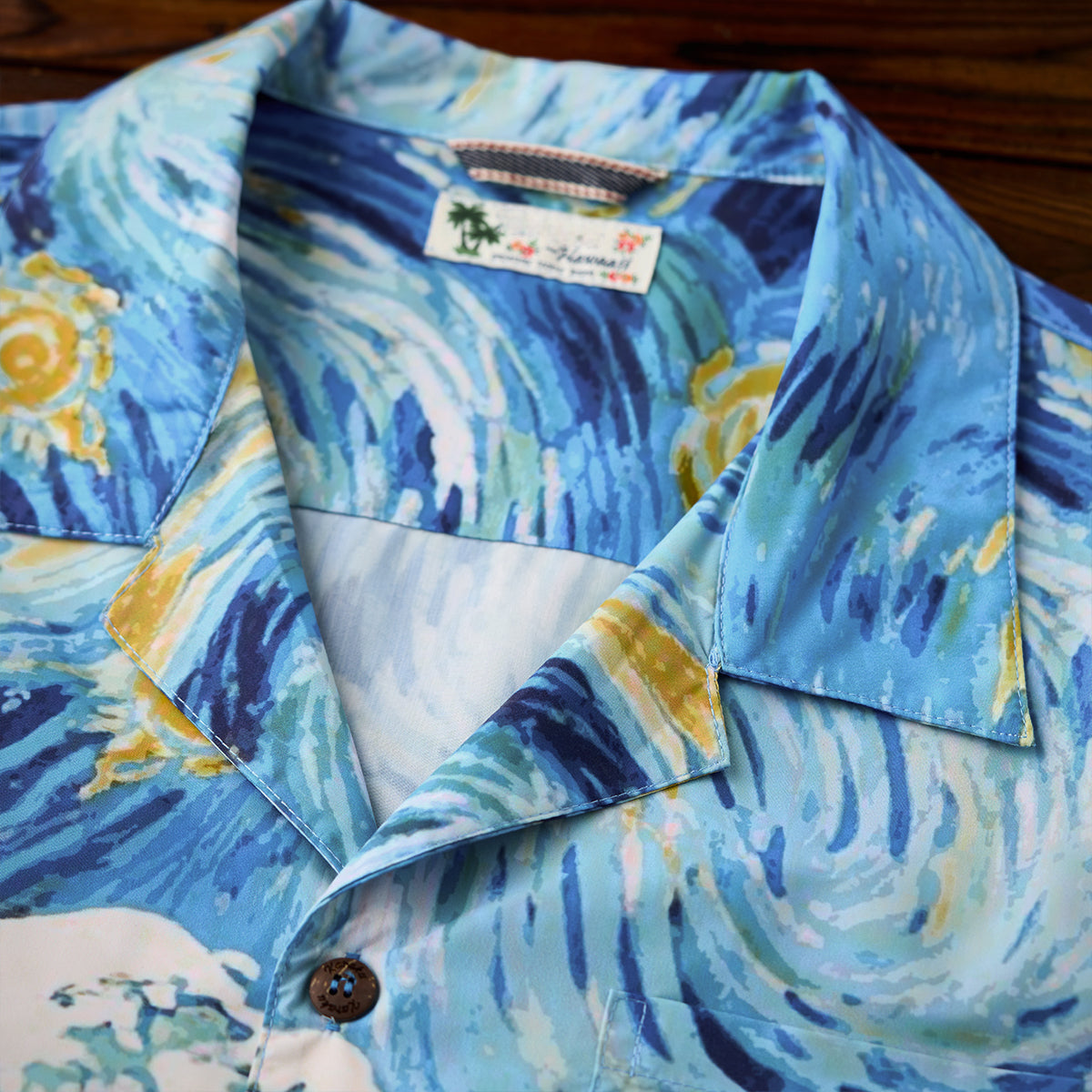 Aloha Shirt With The Dreams Of Van Gogh And Hokusai Print