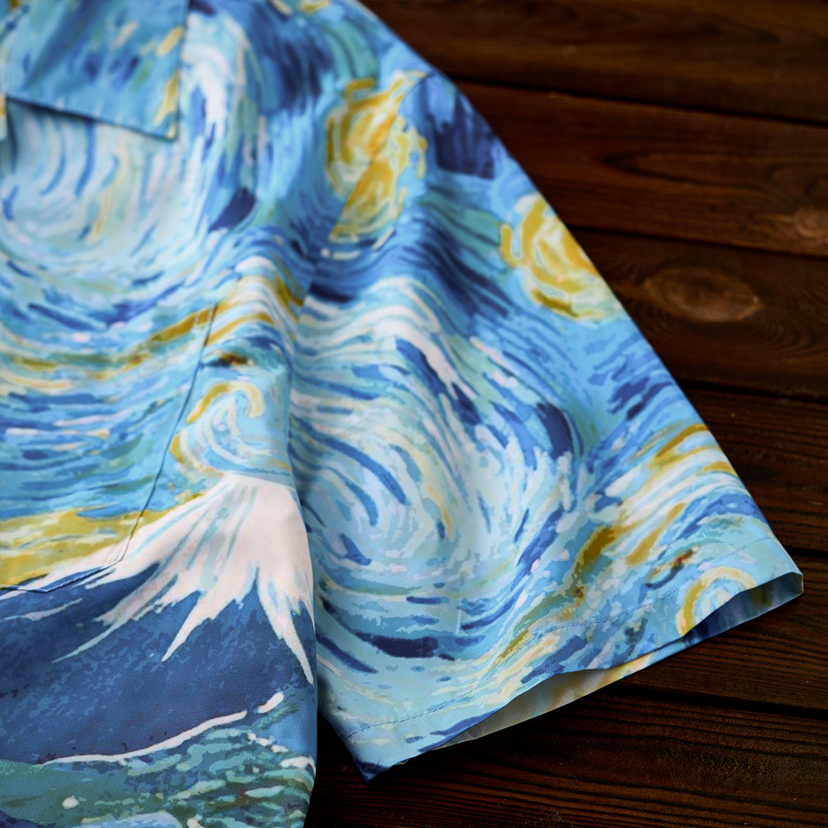 Aloha Shirt With The Dreams Of Van Gogh And Hokusai Print