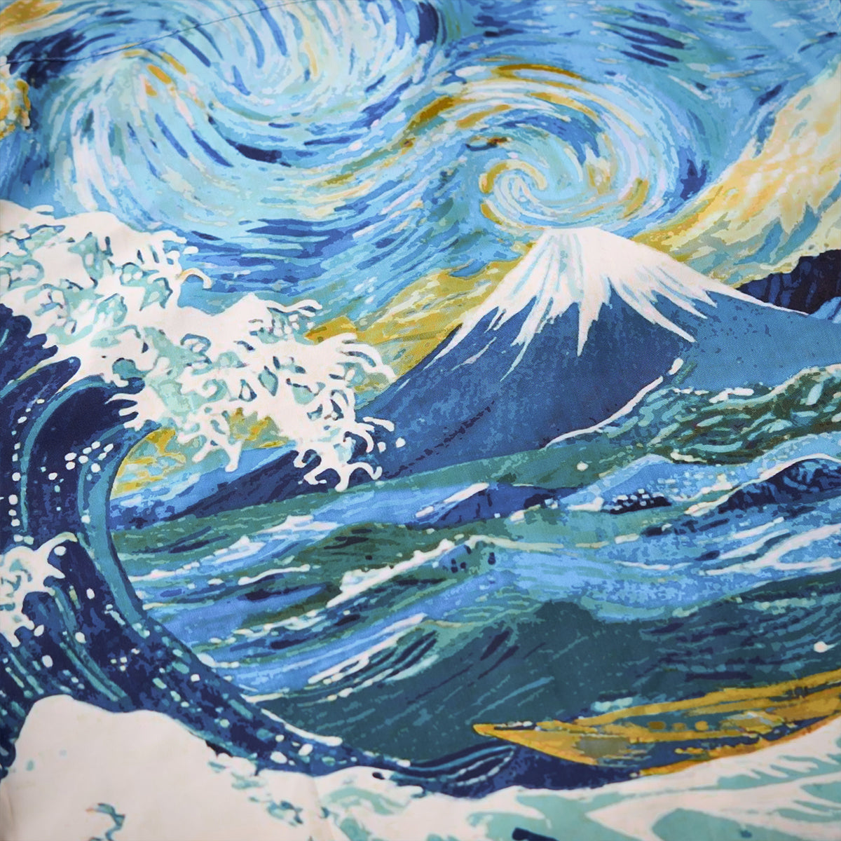 Aloha Shirt With The Dreams Of Van Gogh And Hokusai Print
