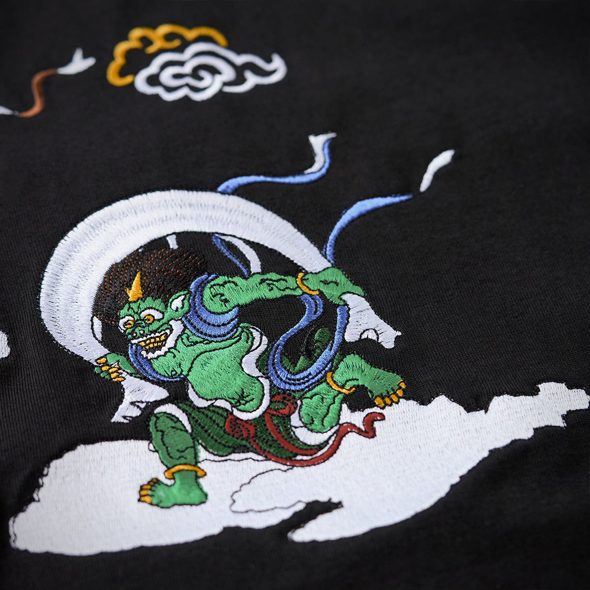 Tawaraya Sotatsu Wind God And Thunder God Embroidered Heavyweight Tee