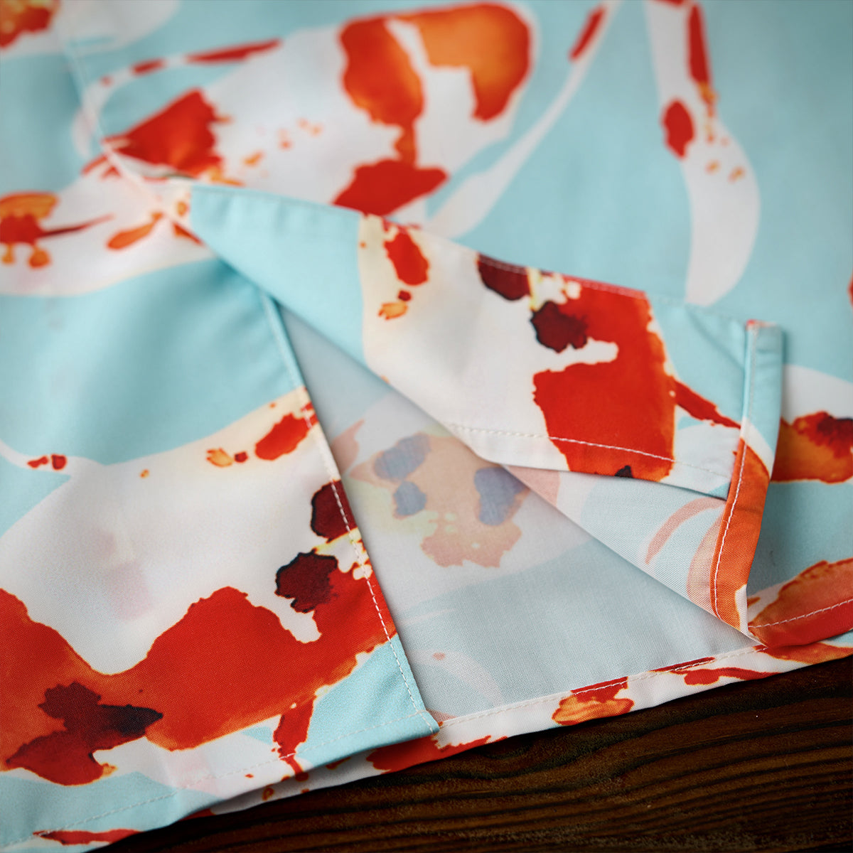 Nishikigoi Pattern Open Collar Shirt
