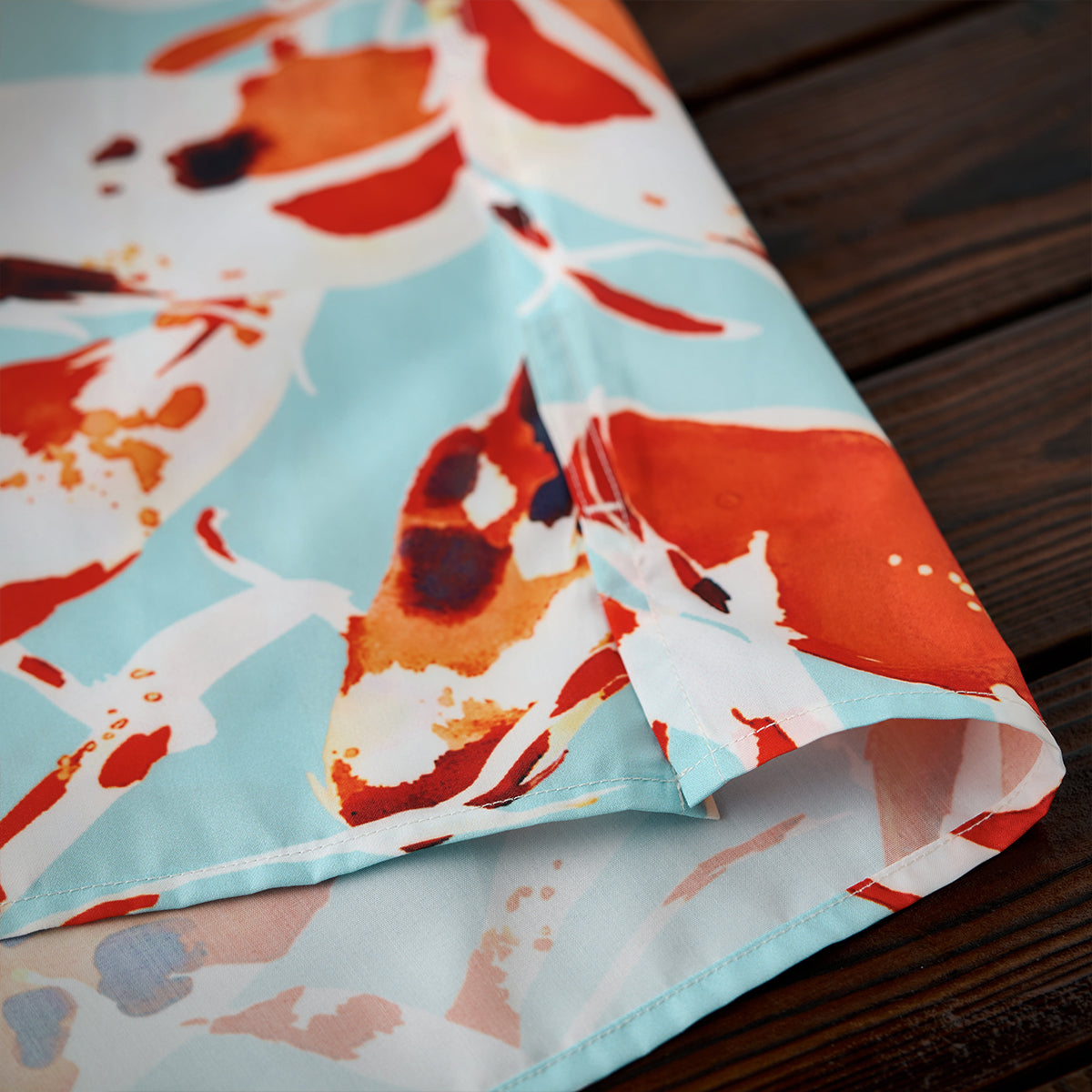 Nishikigoi Pattern Open Collar Shirt