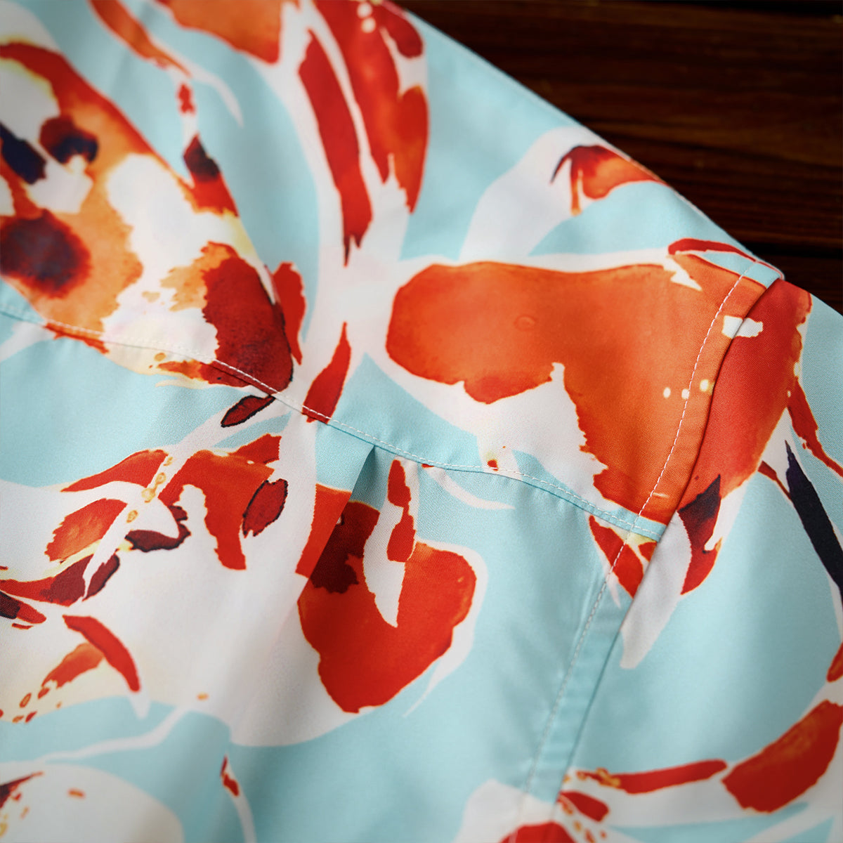 Nishikigoi Pattern Open Collar Shirt