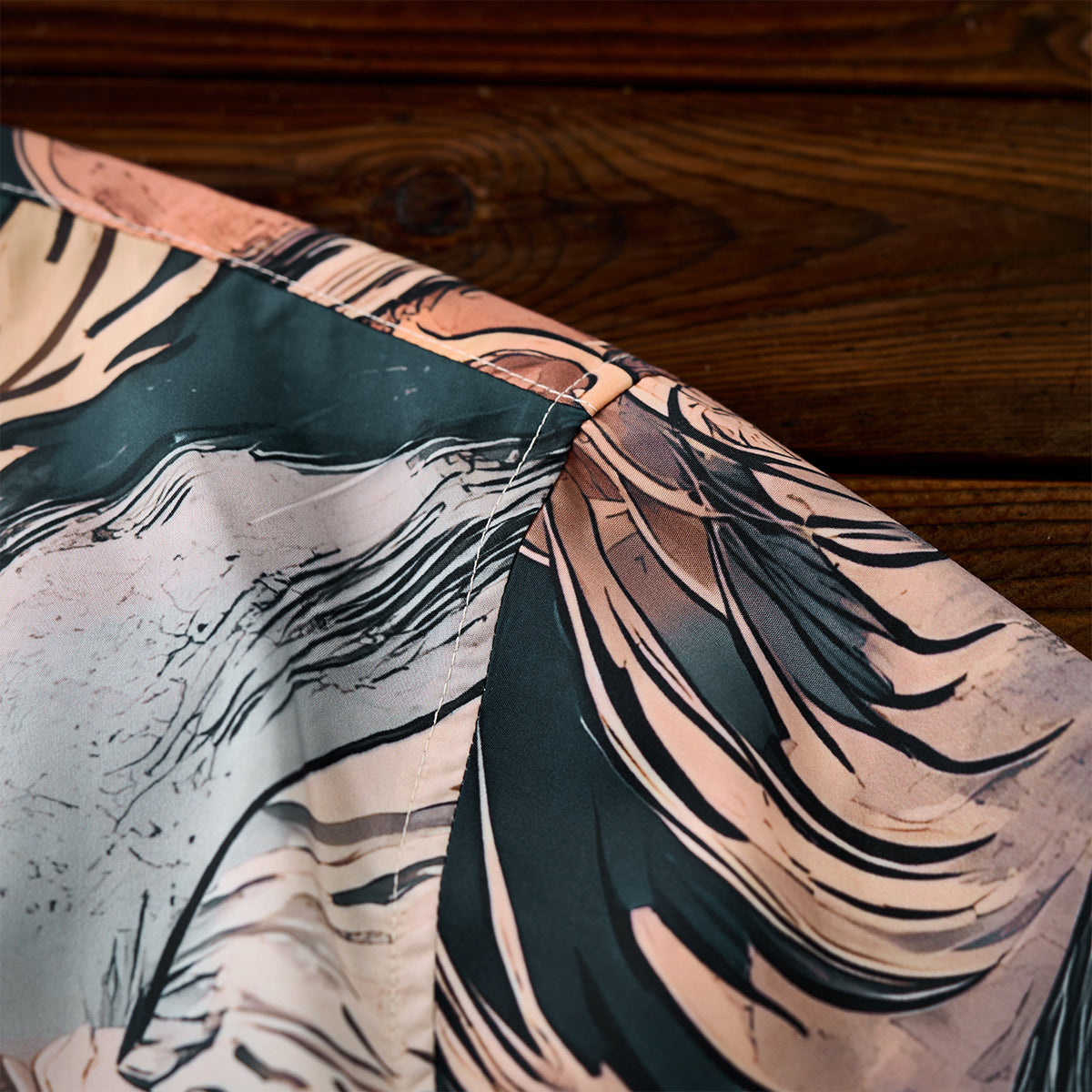 Folklore Rekko No Nekomata Ukiyo-E Style Front And Back Asymmetrical Print Open Collar Shirt