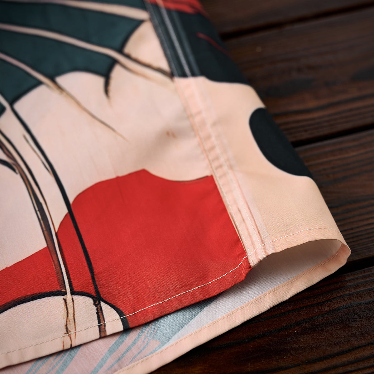 Folklore Rekko No Nekomata Ukiyo-E Style Front And Back Asymmetrical Print Open Collar Shirt