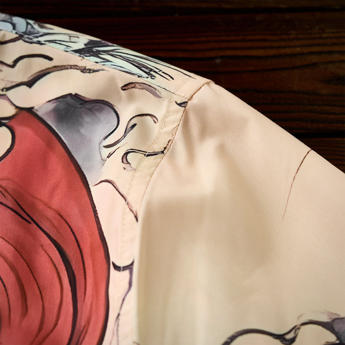 Legend Of The Demon Cat Asymmetrical Ukiyoe Open Collar Shirt