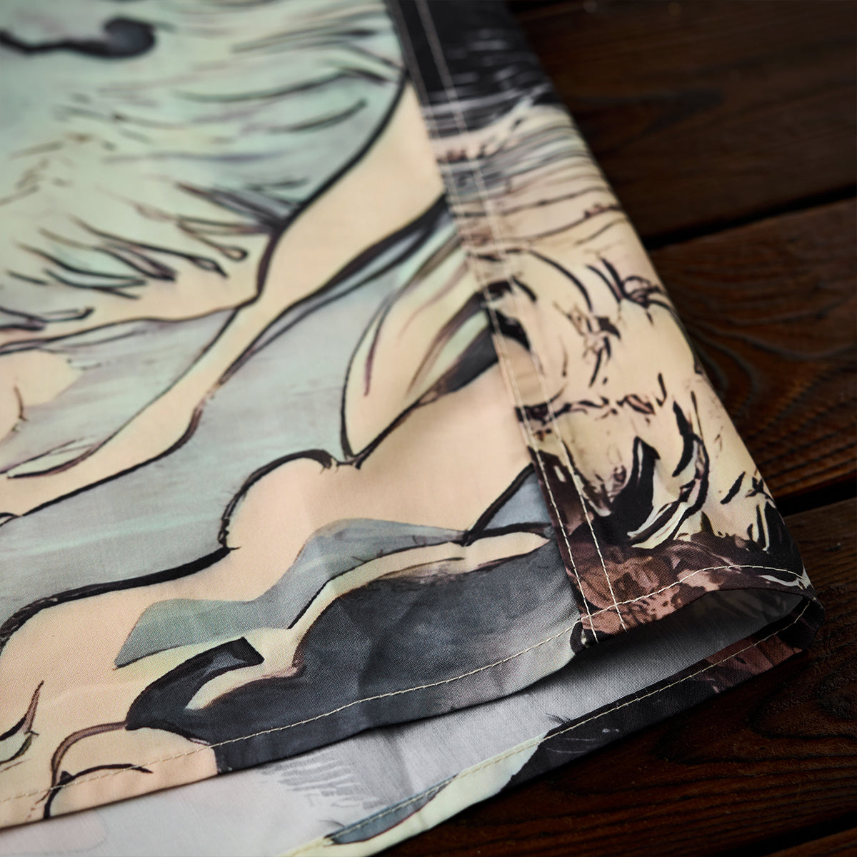Legend Of The Demon Cat Asymmetrical Ukiyoe Open Collar Shirt