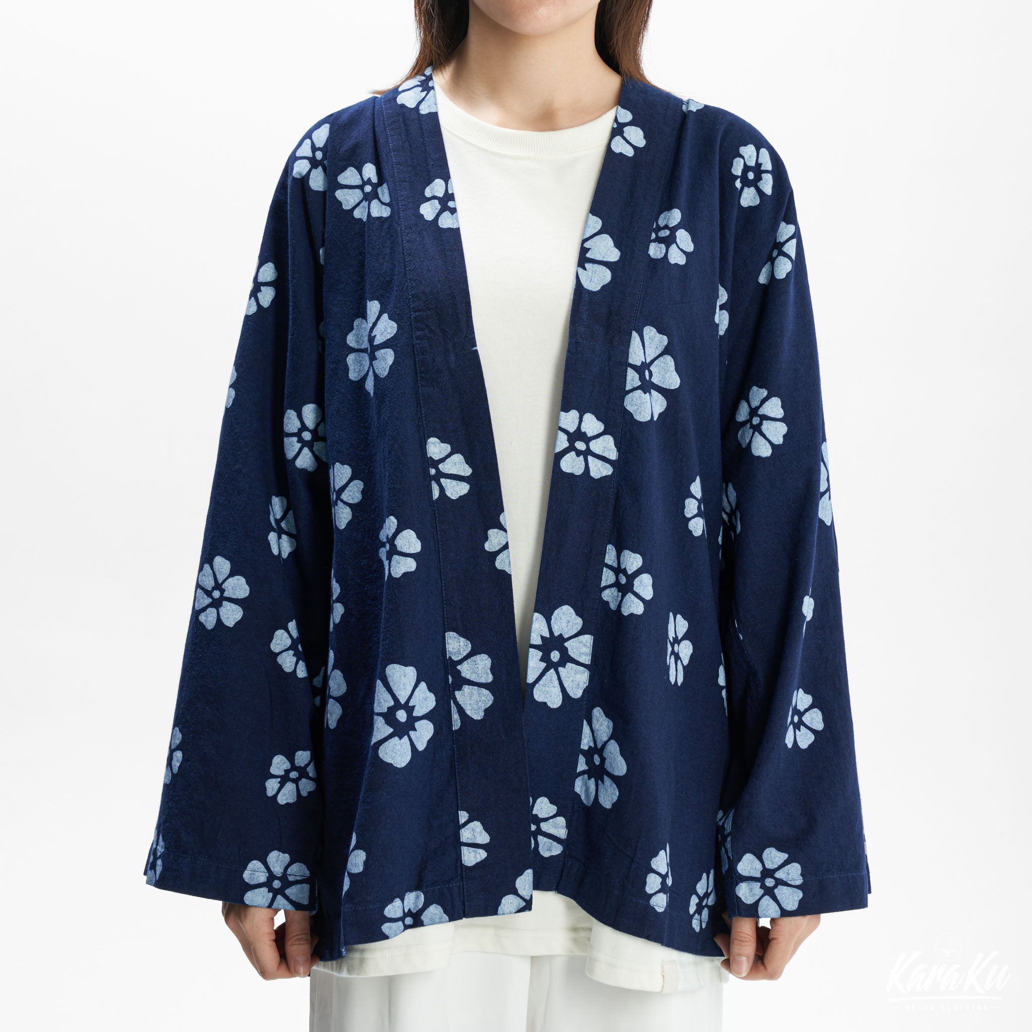 Vintage White Plum Print Cardigan