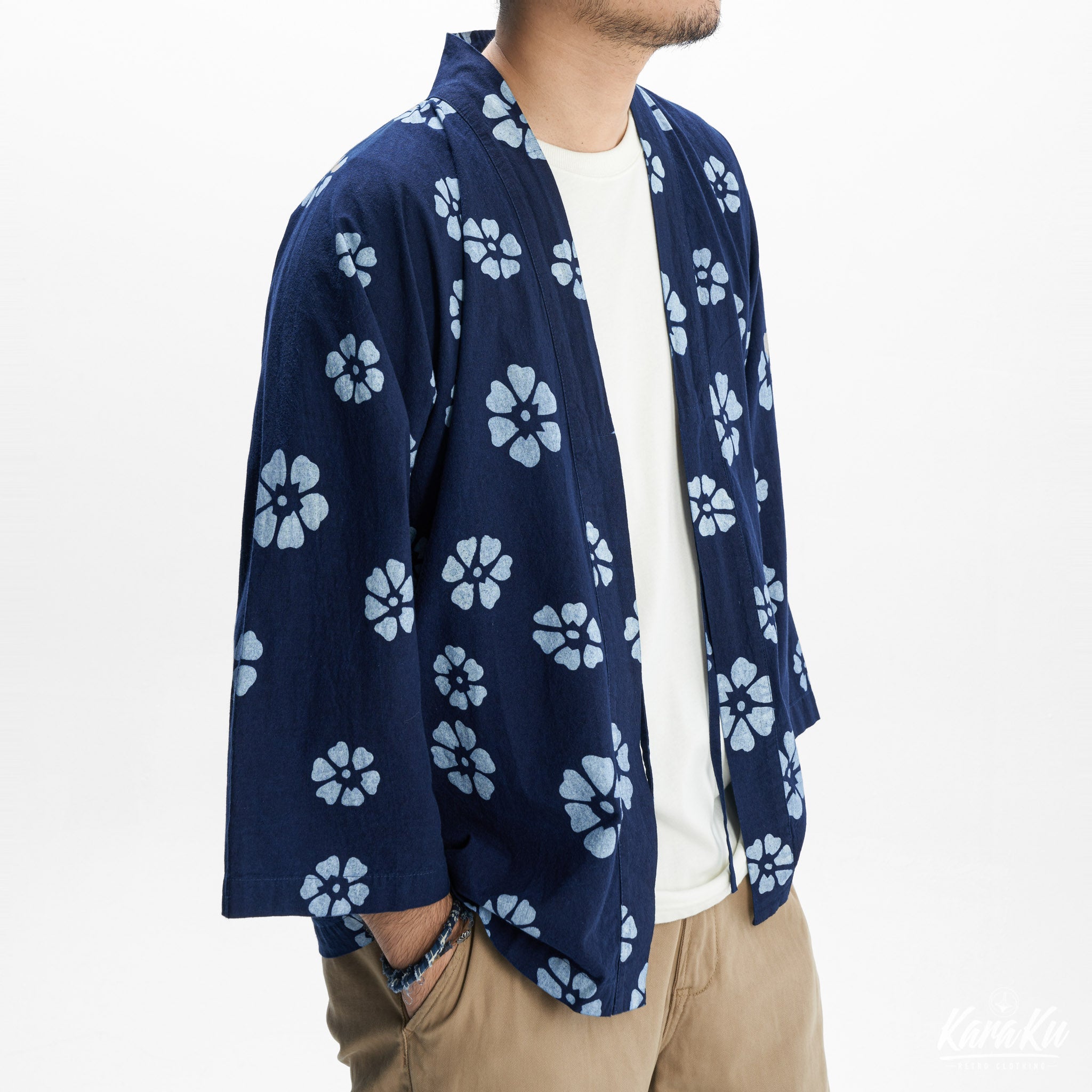 Vintage White Plum Print Cardigan
