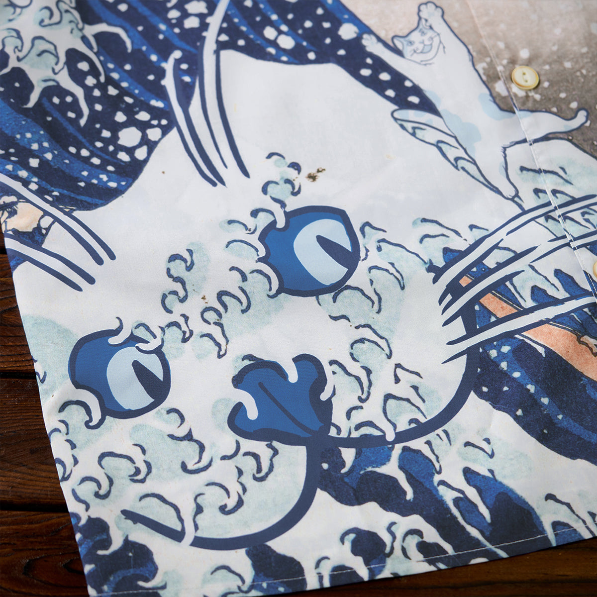 Cats In The Waves Ukiyo-E Hawaiian Shirt