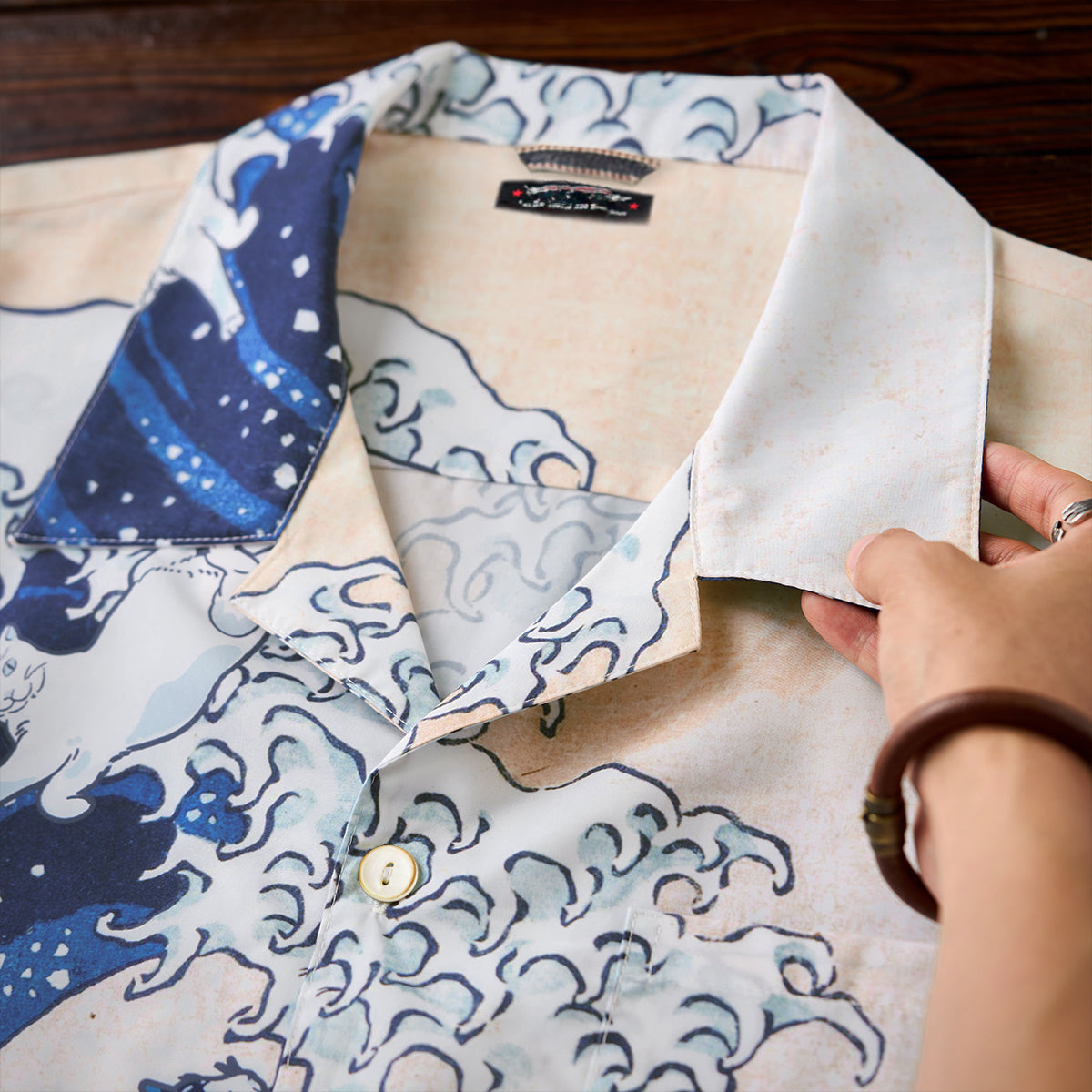 Cats In The Waves Ukiyo-E Hawaiian Shirt