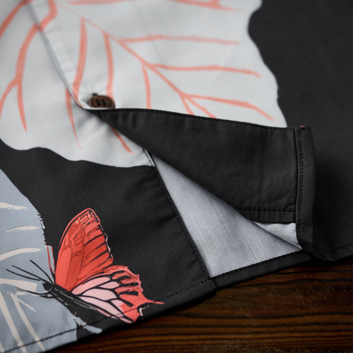 Cat Hiding In The Shade Digital Print Open Collar Shirt
