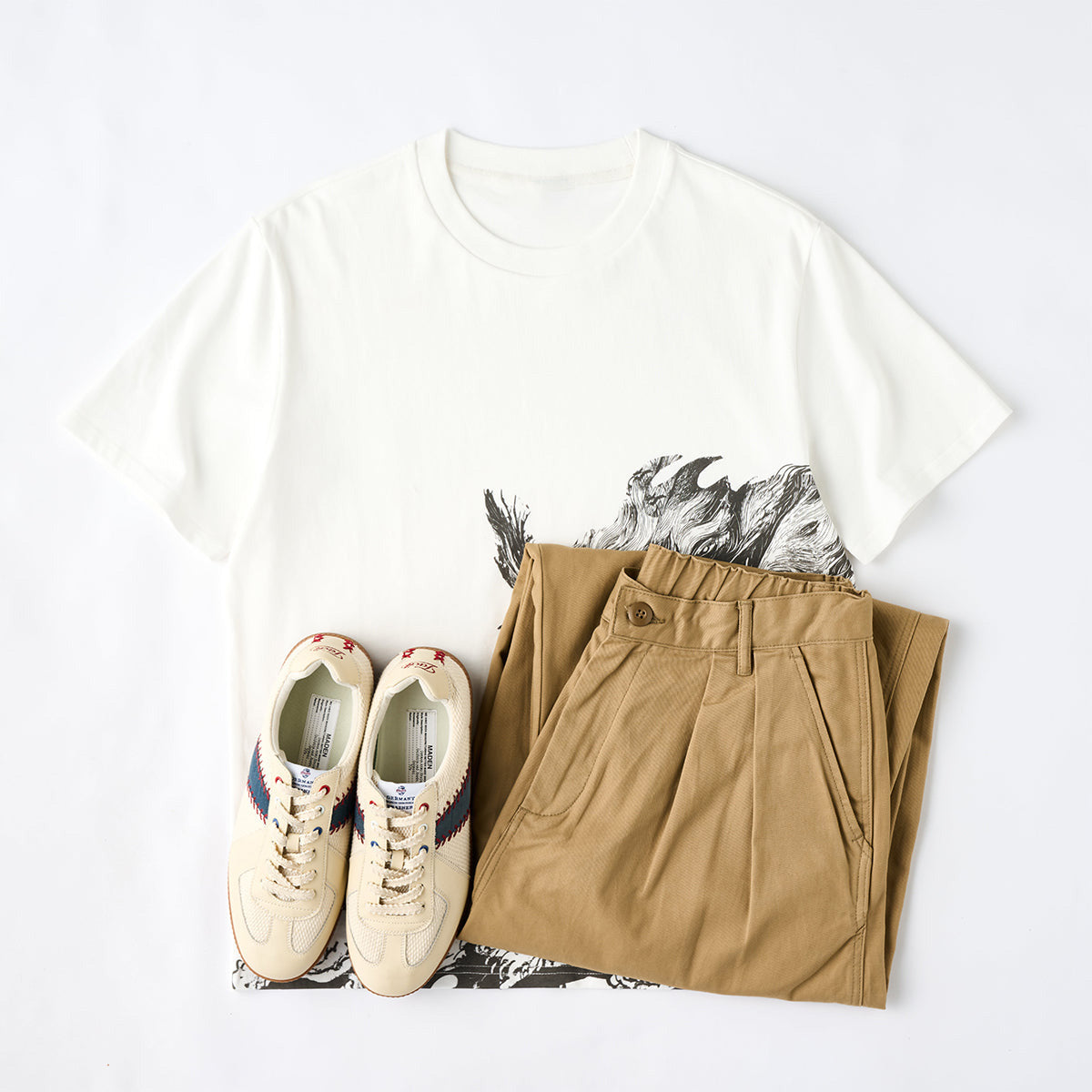 Folklore Bakeneko Ukiyo-E Style Printed Cotton Tee