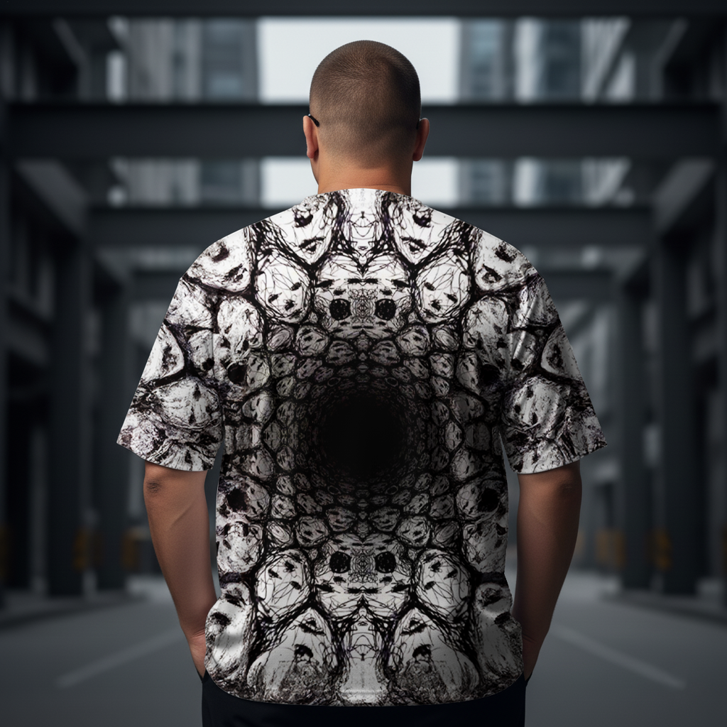 Men's Gothic Skull Plus Size Short Sleeve Round Neck T-Shirt