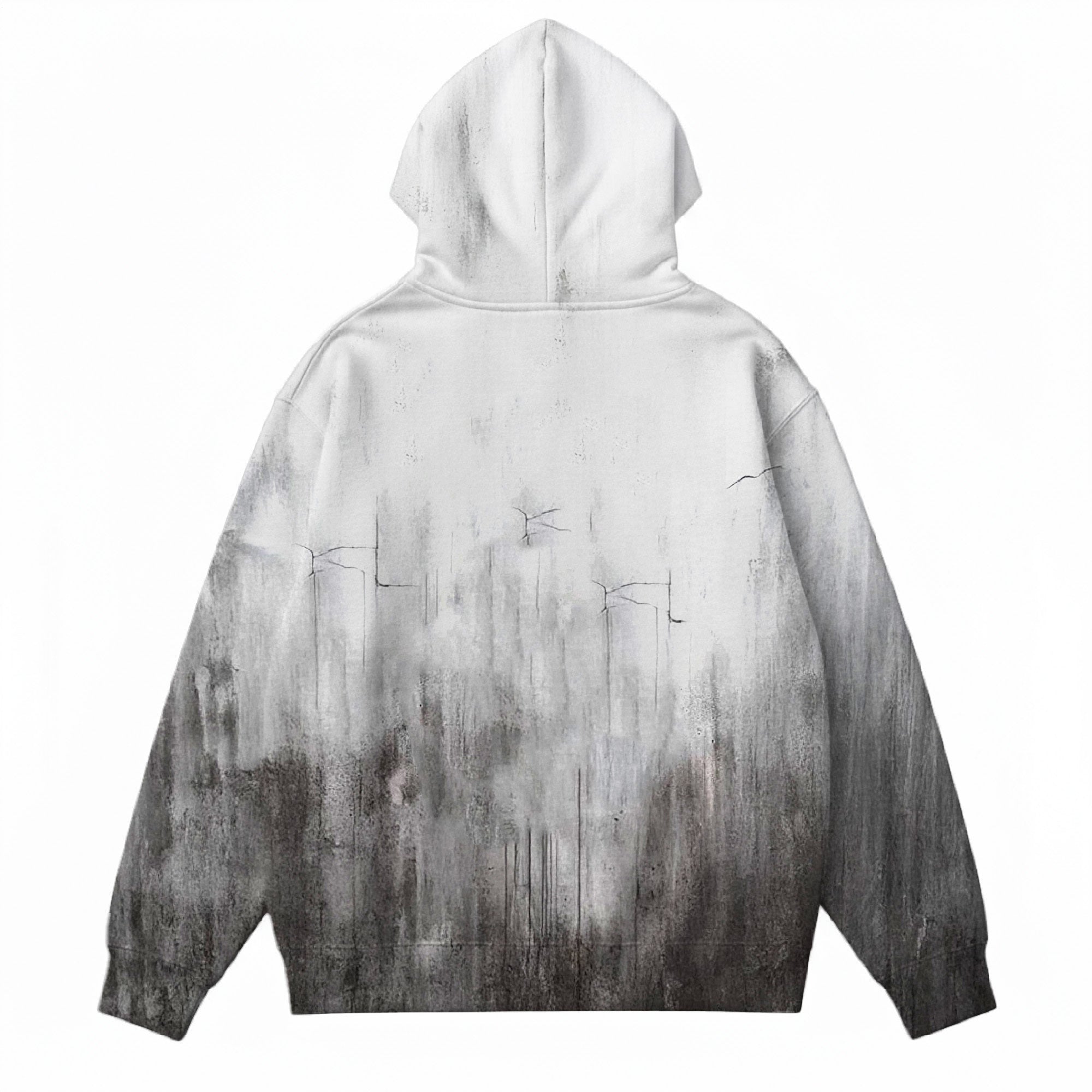 3D Broken Relief Men's Large Size Hooded Sweatshirt