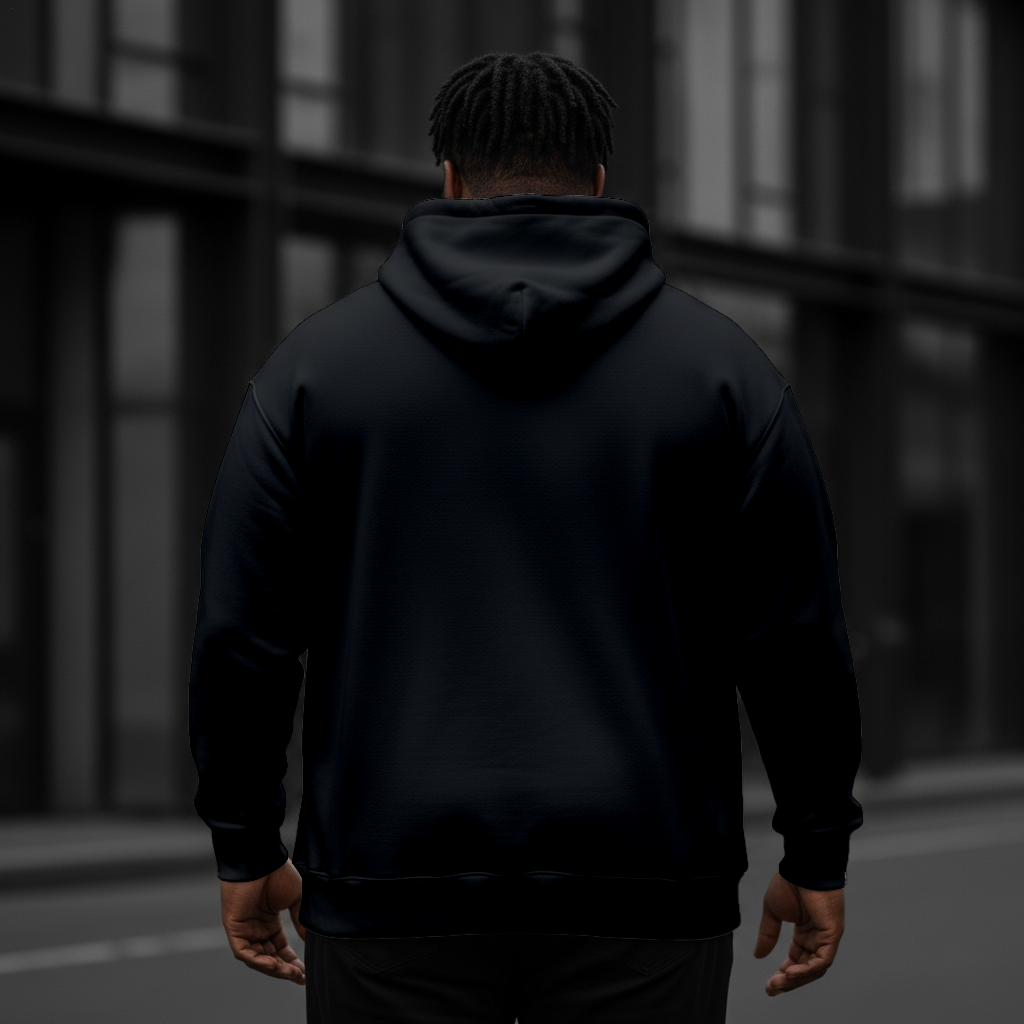 Men's Dark Skull Love Large Size Hooded Sweatshirt