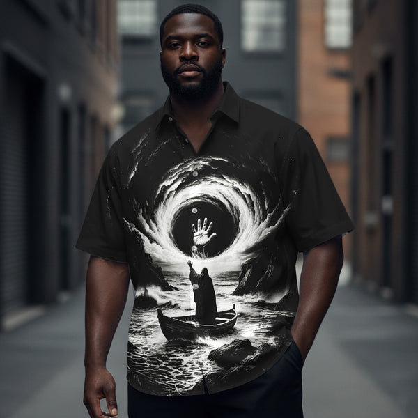 Dark Abstract Art Men's Short-Sleeve Shirt