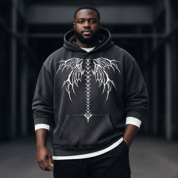 Retro Dark Bone Spur 350g Washed Hooded Sweatshirt