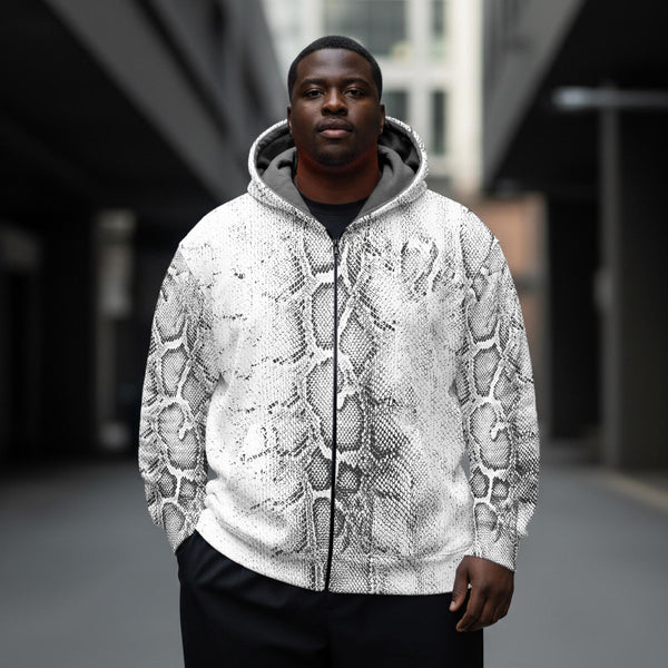 Dark Python Pattern Men's Large Size Cotton Jackets