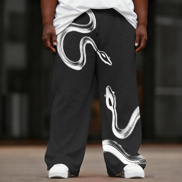 Silver Snake Invaders Large Size Men's Casual Pants