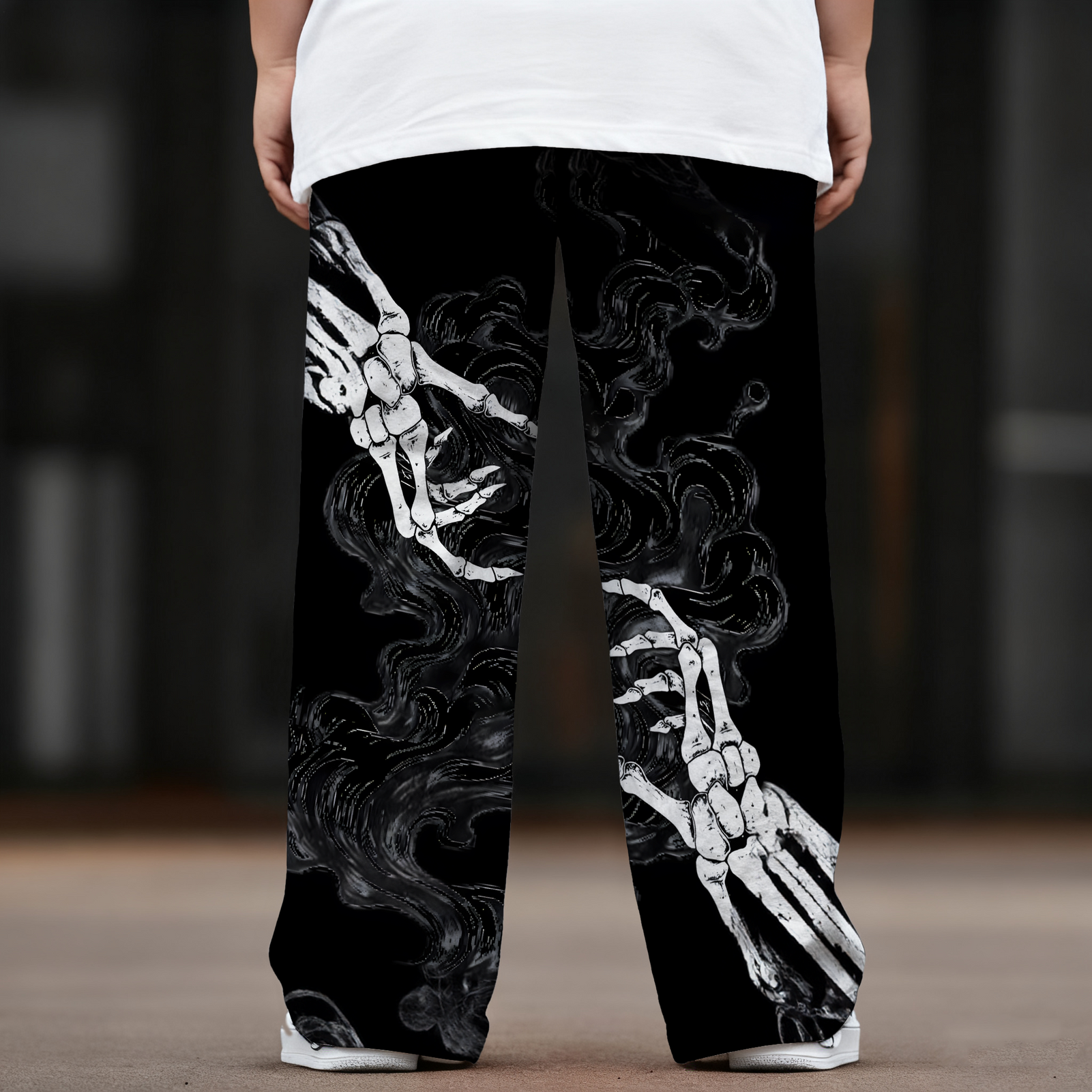 Interesting Dark Skull Art Large Size Men's Casual Pants