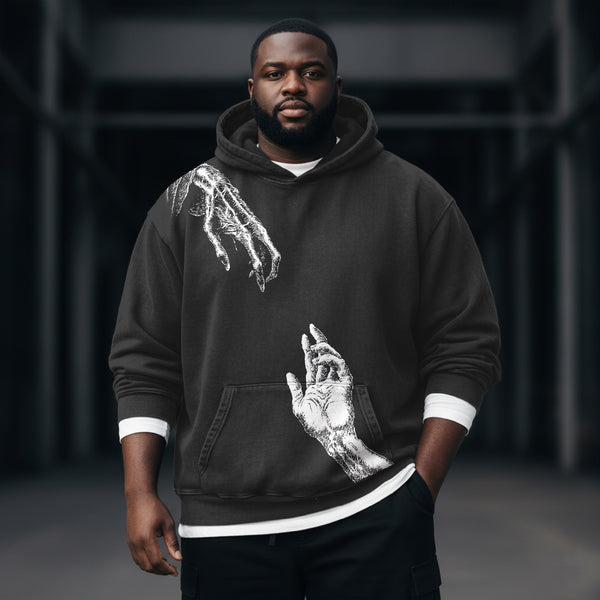 Dark Abstract Art Washed Hooded Sweatshirt