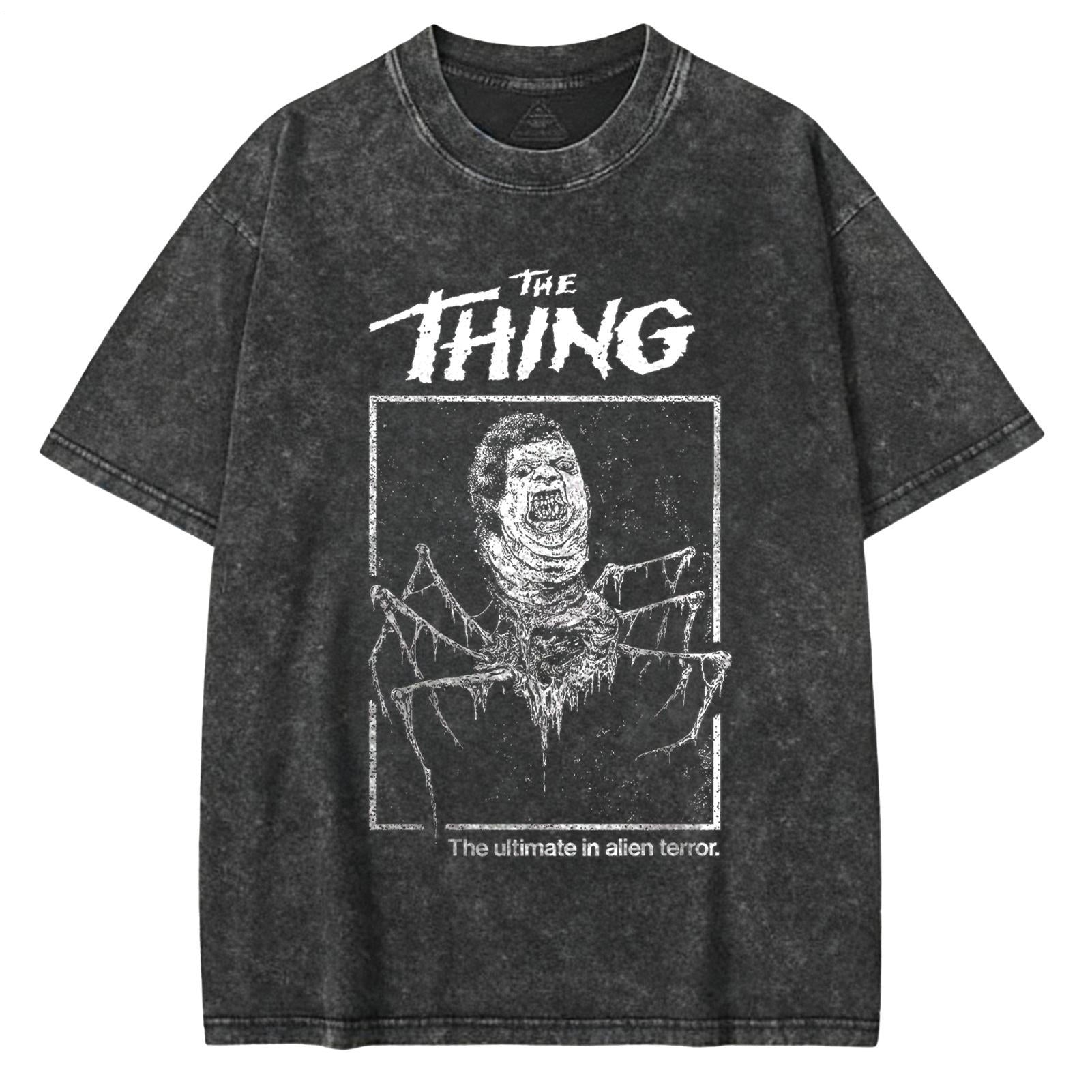 The Ultimate In Alien Terror Large Size Washed Cotton Short Sleeves