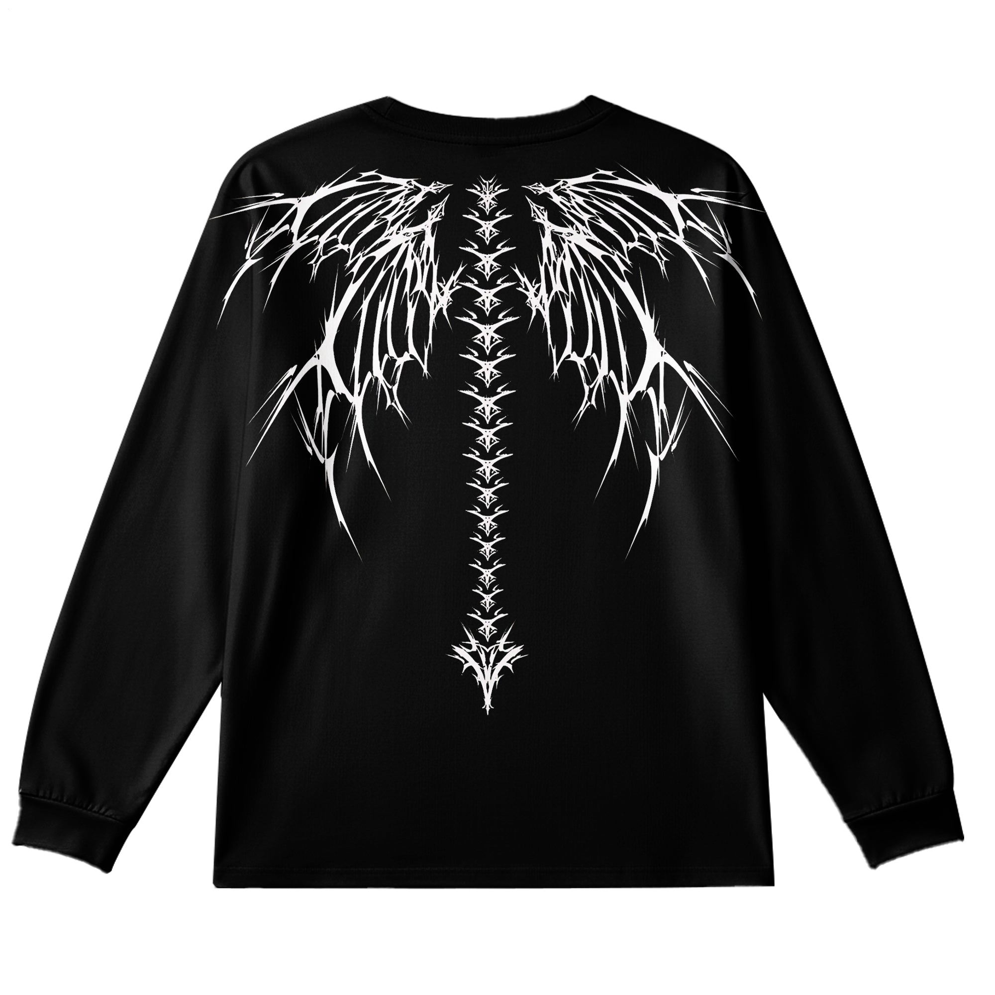 Plus Size Men's Gothic Skeleton Long Sleeve Round Neck Top