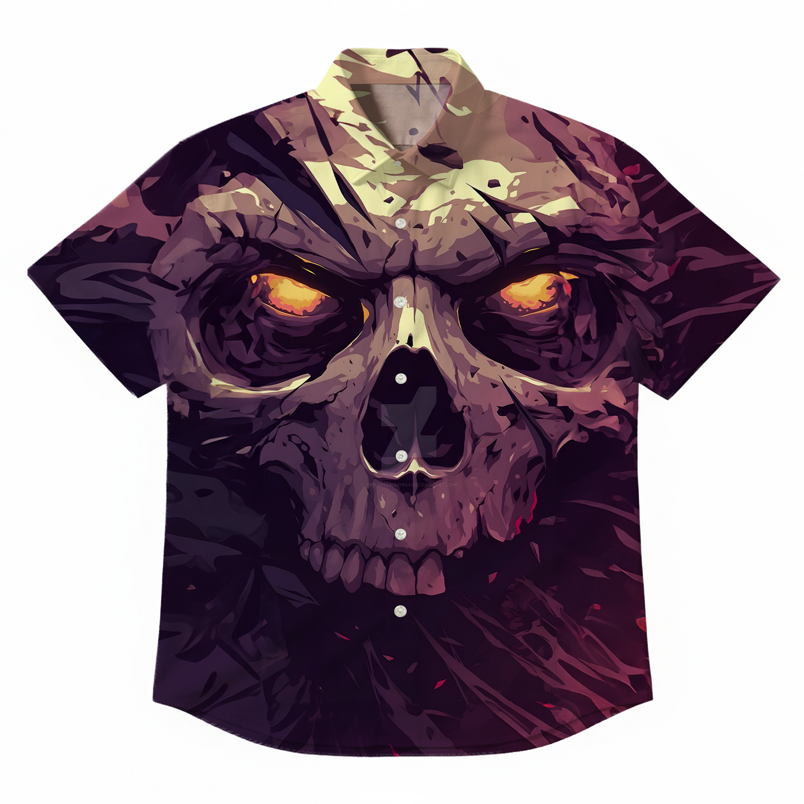 Men's Dark Skull Art Short-Sleeve Shirt