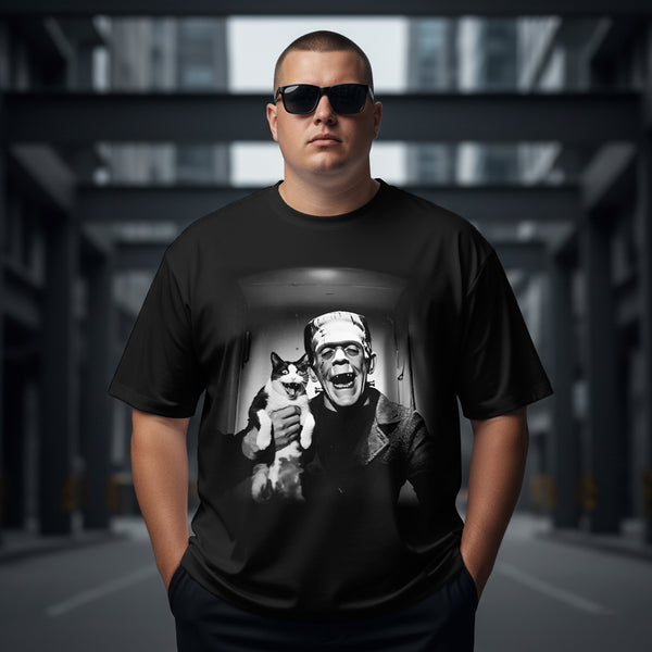 Men's Gothic Frankenstein Plus Size Short Sleeve Round Neck T-Shirt