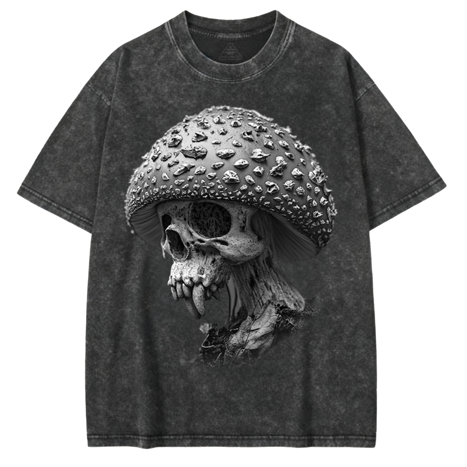 Dark Skull Art Large Size Washed Cotton Short Sleeves