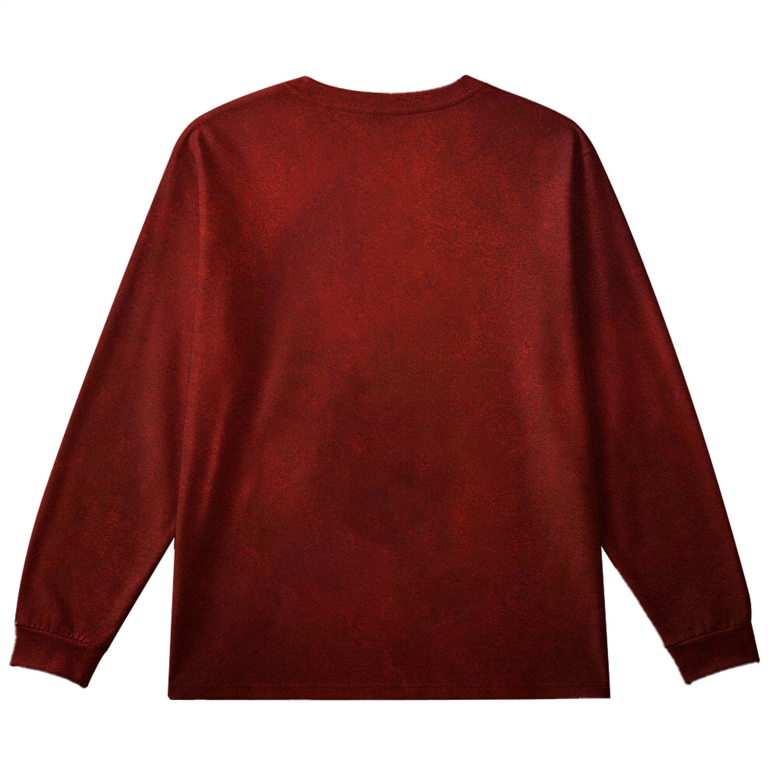 Plus Size Men's Dark Red Gothic Scorpion Long Sleeve Round Neck Top